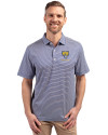 Fort Valley State Wildcats Cutter & Buck Forge Eco Double Stripe Stretch Recycled Mens Big &Tall Polo Tour Blue/White Front Thumbnail Image