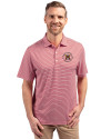 Virginia Military Institute Keydets Cutter & Buck Forge Eco Double Stripe Stretch Recycled Mens Big &Tall Polo Cardinal Red/White Front Thumbnail Image