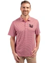 Lamar Cardinals Cutter & Buck Forge Eco Double Stripe Stretch Recycled Mens Big &Tall Polo Cardinal Red/White Front Thumbnail Image