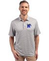 Memphis Tigers Cutter & Buck Forge Eco Double Stripe Stretch Recycled Mens Big &Tall Polo Polished/White Front Thumbnail Image
