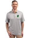 Charlotte 49ers Cutter & Buck Forge Eco Double Stripe Stretch Recycled Mens Big &Tall Polo Polished/White Front Thumbnail Image