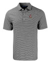 Louisville Cardinals College Vault Cutter & Buck Forge Eco Double Stripe Stretch Recycled Mens Big &Tall Polo Black/White Mannequin Thumbnail Image