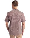 Texas Southern Tigers Cutter & Buck Forge Eco Double Stripe Stretch Recycled Mens Polo Bordeaux/White Back Thumbnail Image