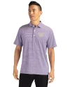 Washington Huskies Cutter & Buck Forge Eco Double Stripe Stretch Recycled Mens Polo College Purple/White Front Thumbnail Image