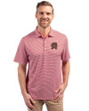 Maryland Terrapins Cutter & Buck Forge Eco Double Stripe Stretch Recycled Mens Polo Cardinal Red/White Front Thumbnail Image