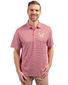 Eastern Washington Eagles Cutter & Buck Forge Eco Double Stripe Stretch Recycled Mens Polo Cardinal Red/White Front Thumbnail Image