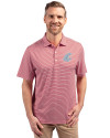 View image 4: Washington State Cougars Cutter & Buck Forge Recycled Double Stripe Four-Way Stretch Mens Polo Cardinal Red/White Front
