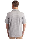 Navy Midshipmen Cutter & Buck Forge Eco Double Stripe Stretch Recycled Mens Polo Polished/White Back Thumbnail Image