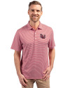 Lamar Cardinals Cutter & Buck Forge Eco Double Stripe Stretch Recycled Mens Polo Cardinal Red/White Front Thumbnail Image