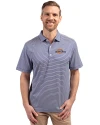 Pepperdine Waves Cutter & Buck Forge Eco Double Stripe Stretch Recycled Mens Polo Tour Blue/White Front Thumbnail Image