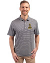 Northern Arizona Lumberjacks College Vault Cutter & Buck Forge Eco Double Stripe Stretch Recycled Mens Polo Navy Blue/White Front Thumbnail Image