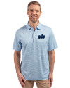 Old Dominion Monarchs College Vault Cutter & Buck Forge Eco Double Stripe Stretch Recycled Mens Polo Atlas/White Front Thumbnail Image
