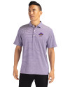 East Carolina (ECU) Pirates College Vault Cutter & Buck Forge Eco Double Stripe Stretch Recycled Mens Polo College Purple/White Front Thumbnail Image