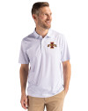 Iowa State Cyclones Cutter & Buck Pike Eco Pebble Print Stretch Recycled Mens Polo White Front Thumbnail Image