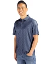 Montana State Bobcats Cutter & Buck Pike Eco Pebble Print Stretch Recycled Mens Polo Navy Blue/White Side Thumbnail Image