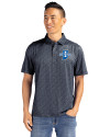 Indiana State Sycamores Cutter & Buck Pike Eco Pebble Print Stretch Recycled Mens Polo Black/White Front Thumbnail Image