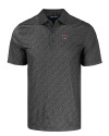 Miami University RedHawks - Cutter & Buck Pike Eco Pebble Print Stretch Recycled Mens Polo Black Mannequin Thumbnail Image