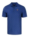 Texas Rio Grande Valley Vaqueros Cutter & Buck Pike Eco Pebble Print Stretch Recycled Mens Polo Navy Blue Mannequin Thumbnail Image