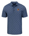 Texas Rio Grande Valley Vaqueros Cutter & Buck Pike Eco Pebble Print Stretch Recycled Mens Polo Navy Blue/White Mannequin Thumbnail Image