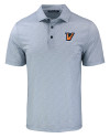 Texas Rio Grande Valley Vaqueros Cutter & Buck Pike Eco Pebble Print Stretch Recycled Mens Polo Polished/White Mannequin Thumbnail Image