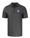 Saint Louis Billikens Cutter & Buck Pike Eco Pebble Print Stretch Recycled Mens Polo Black Mannequin Thumbnail Image