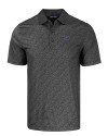 Pitt Panthers Cutter & Buck Pike Eco Pebble Print Stretch Recycled Mens Polo Black Mannequin Thumbnail Image