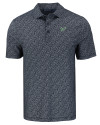 South Florida Bulls Cutter & Buck Pike Eco Pebble Print Stretch Recycled Mens Polo Black/White Mannequin Thumbnail Image
