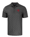 Western Kentucky Hilltoppers College Vault Cutter & Buck Pike Eco Pebble Print Stretch Recycled Mens Polo Black Mannequin Thumbnail Image
