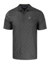 Michigan State Spartans College Vault Cutter & Buck Pike Eco Pebble Print Stretch Recycled Mens Polo Black Mannequin Thumbnail Image