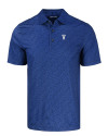 Villanova Wildcats College Vault Cutter & Buck Pike Eco Pebble Print Stretch Recycled Mens Polo Navy Blue Mannequin Thumbnail Image