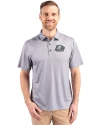 Georgia Southern Eagles Cutter & Buck Pike Eco Tonal Geo Print Stretch Recycled Mens Big & Tall Polo Elemental Grey Front Thumbnail Image