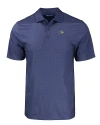 Montana State Bobcats Cutter & Buck Pike Eco Tonal Geo Print Stretch Recycled Mens Big & Tall Polo Navy Blue Mannequin Thumbnail Image