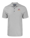 Virginia Tech Hokies Cutter & Buck Pike Eco Tonal Geo Print Stretch Recycled Mens Big & Tall Polo Elemental Grey Mannequin Thumbnail Image