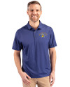 San Jose State Spartans Cutter & Buck Pike Eco Tonal Geo Print Stretch Recycled Mens Big & Tall Polo Tour Blue Front Thumbnail Image