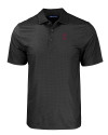 Southern Illinois Salukis College Vault Cutter & Buck Pike Eco Tonal Geo Print Stretch Recycled Mens Big & Tall Polo Black Mannequin Thumbnail Image