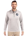 San Antonio Missions Cutter & Buck Stealth Heathered Quarter Zip Mens Pullover Polished Medium Gray Front Thumbnail Image