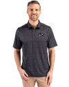 Rocket City Trash Pandas Cutter & Buck Pike Micro Floral Print Stretch Mens Polo Black Front Thumbnail Image