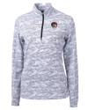 Winston-Salem State Rams Cutter & Buck Traverse Stretch Eco Camo Print Quarter Zip Womens Pullover Charcoal Mannequin Thumbnail Image