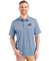 West Michigan Whitecaps Cutter & Buck Pike Magnolia Print Stretch Mens Polo Atlas/Navy Blue Front Thumbnail Image