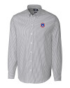 South Bend Cubs Cutter & Buck Stretch Oxford Stripe Mens Long Sleeve Dress Shirt Charcoal Mannequin Thumbnail Image