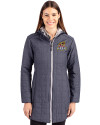 Toledo Mud Hens Cutter & Buck Rainier PrimaLoft®  Womens Eco Insulated Hooded Long Coat Anthracite Melange Front Thumbnail Image