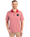 Sacramento River Cats Cutter & Buck Forge Tonal Stripe Stretch Mens Big and Tall Polo Cardinal Red Front Thumbnail Image