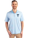 Tulsa Drillers Cutter & Buck Forge Tonal Stripe Stretch Mens Big and Tall Polo Atlas Light Blue Front Thumbnail Image