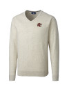 Sacramento River Cats Cutter & Buck Lakemont Tri-Blend Mens Big and Tall V-Neck Pullover Sweater Oatmeal Heather Mannequin Thumbnail Image