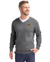Toledo Mud Hens Cutter & Buck Lakemont Tri-Blend Mens V-Neck Pullover Sweater Charcoal Heather Front Thumbnail Image