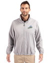 Florida Gulf Coast Eagles Cutter & Buck Charter Eco Knit Recycled Big & Tall Full-Zip Jacket Polished Medium Gray Front Thumbnail Image