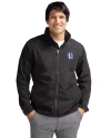Fresno State Bulldogs College Vault Cutter & Buck Charter Eco Knit Recycled Big & Tall Full-Zip Jacket Black Front Thumbnail Image