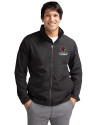 Louisville Cardinals Alumni Cutter & Buck Charter Eco Knit Recycled Big & Tall Full-Zip Jacket Black Front Thumbnail Image