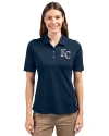 Kansas City Royals Stars & Stripes Cutter & Buck Virtue Eco Pique Recycled Womens Polo Navy Blue Front Thumbnail Image