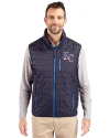 Kansas City Royals Stars & Stripes Cutter & Buck Rainier PrimaLoft® Mens Eco Insulated Full Zip Puffer Vest Dark Navy Front Thumbnail Image